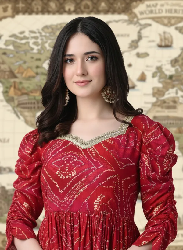 Red_Rayon_Fabric_Anarkali_Kurti_For_Women