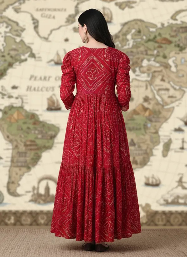 Red_Rayon_Fabric_Anarkali_Kurti_For_Women