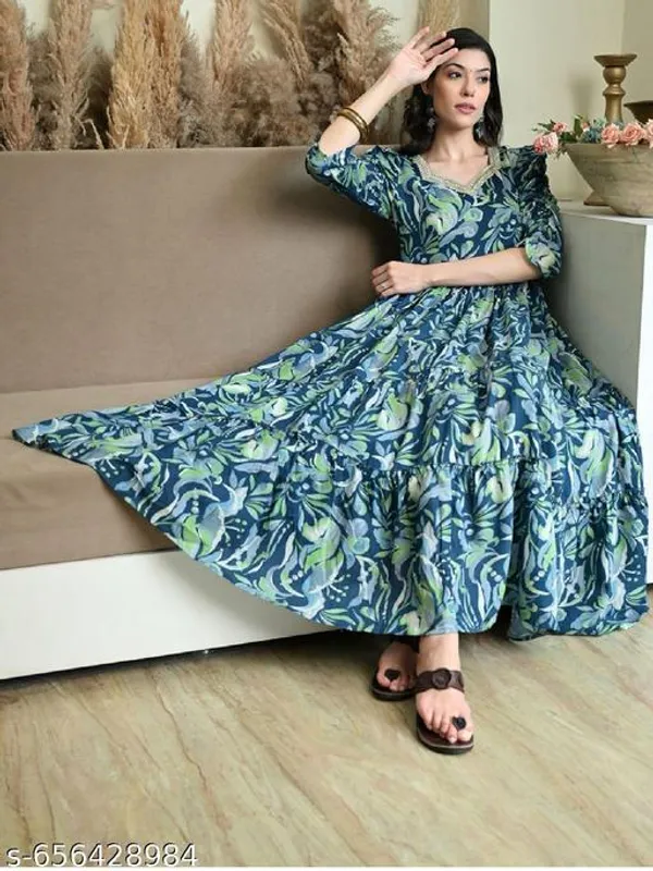 Aqua_Blue_Jaipuri_Rayon_Anarkali_Kurti_For_Women