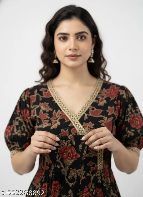 Black_Embroidery_Rayon_Anarkali_Long_Kurti_For_Women