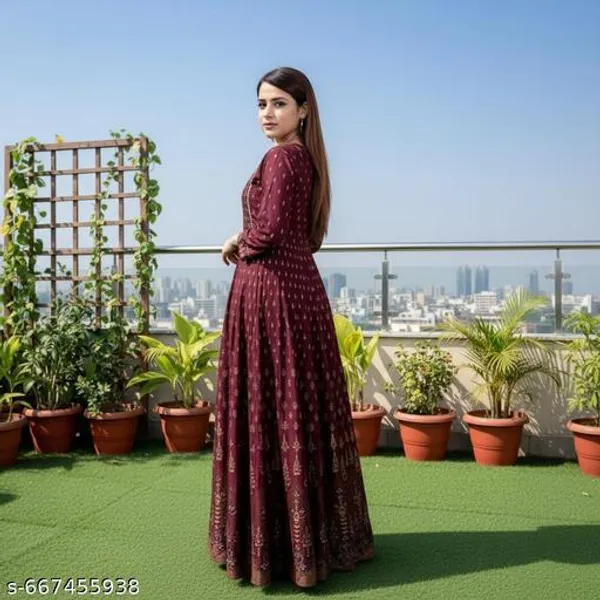 Maroon_Jaipuri_Rayon_Anarkali_Kurti_For_Women