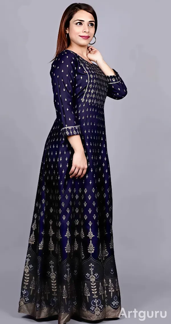 Blue_Rayon_Fabric_Anarkali_Kurti_For_Women