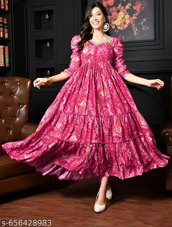 Pink_Jaipuri_Rayon_Anarkali_Kurti_For_Women