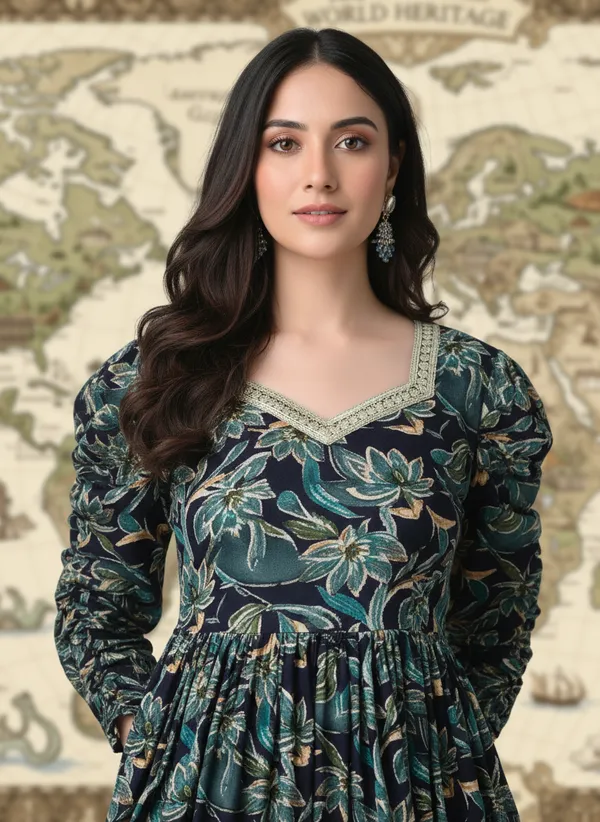 Blue_Rayon_Fabric_Anarkali_Kurti_For_Women