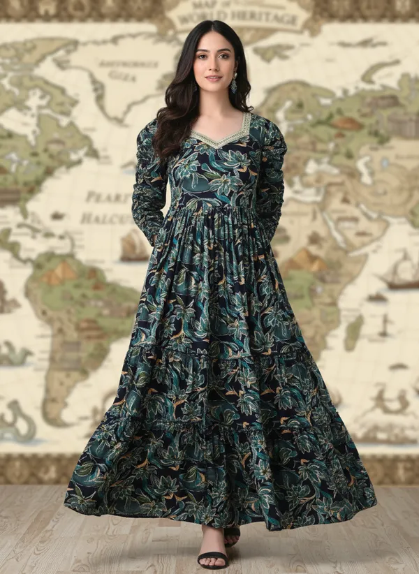 Blue_Rayon_Fabric_Anarkali_Kurti_For_Women