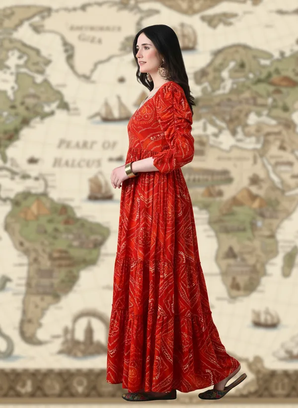 Orange_Rayon_Fabric_Anarkali_Kurti_For_Women