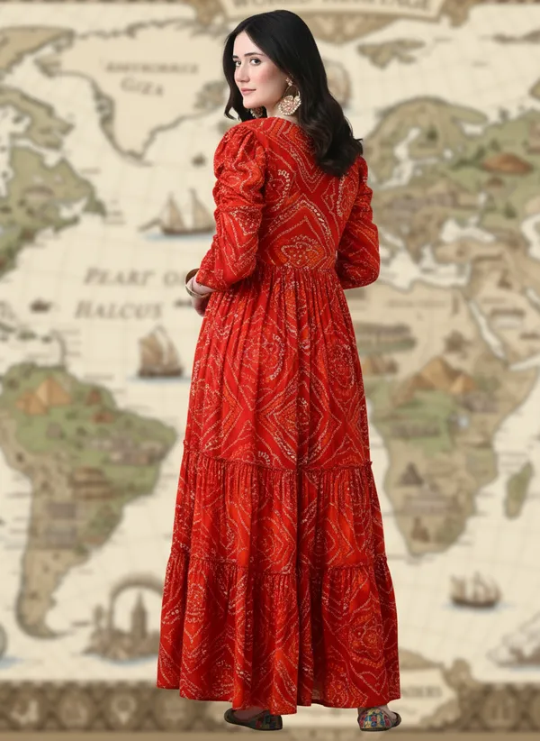 Orange_Rayon_Fabric_Anarkali_Kurti_For_Women