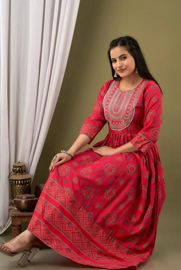 Red_Rayon_Fabric_Anarkali_Kurti_For_Women