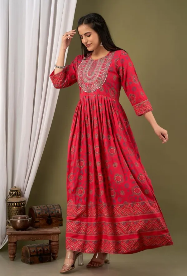 Red_Rayon_Fabric_Anarkali_Kurti_For_Women