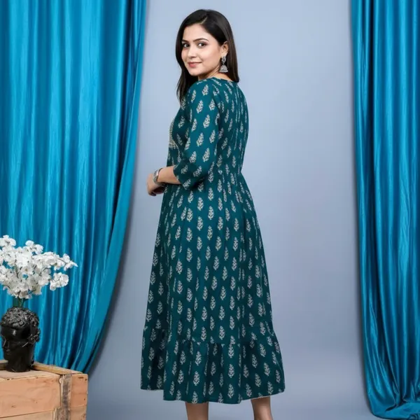 Green_Rayon_Fabric_Anarkali_Kurti_For_Women