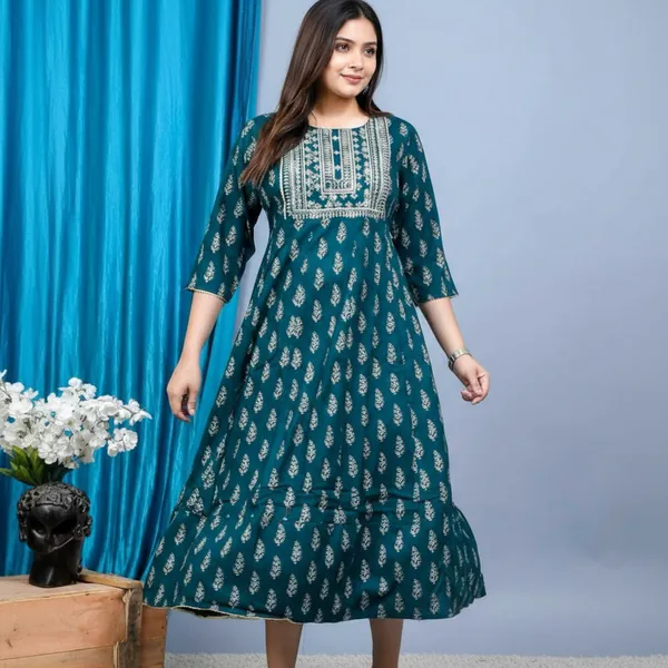 Green_Rayon_Fabric_Anarkali_Kurti_For_Women