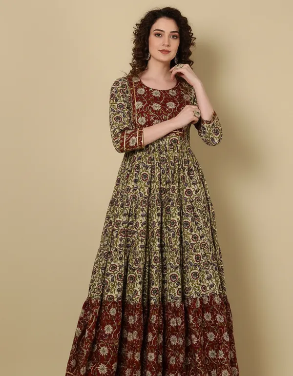 Coffee_Rayon_Fabric_Anarkali_Kurti_For_Women