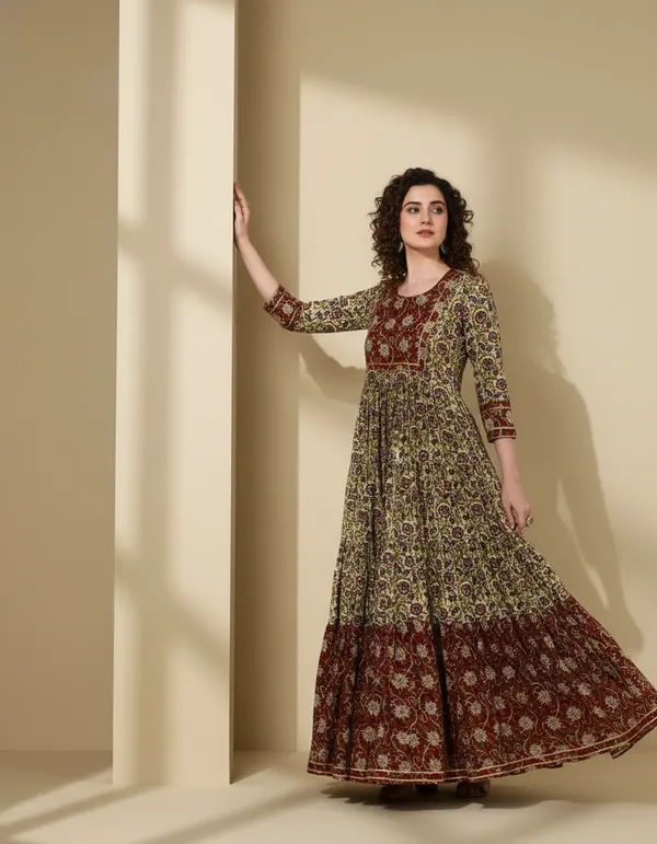 Coffee_Rayon_Fabric_Anarkali_Kurti_For_Women