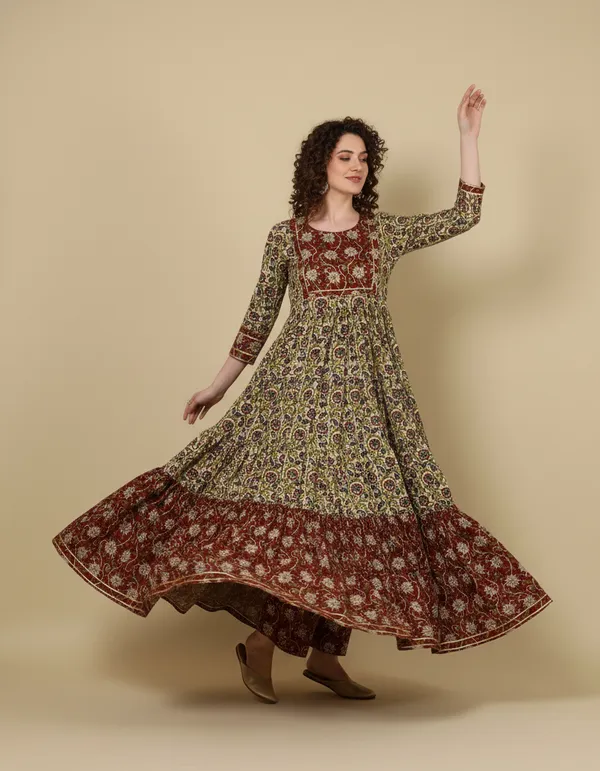 Coffee_Rayon_Fabric_Anarkali_Kurti_For_Women