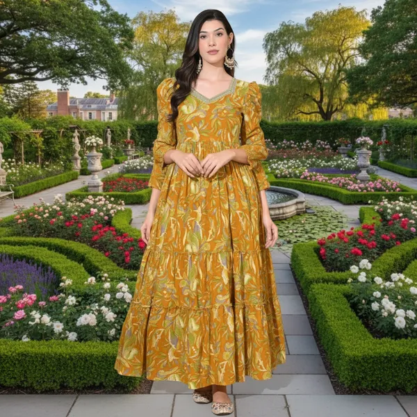 Yellow_Rayon_Fabric_Anarkali_Kurti_For_Women