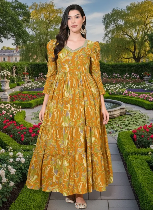 Yellow_Rayon_Fabric_Anarkali_Kurti_For_Women