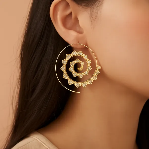 Gold_Mandala_Spiral_Earrings_|_Boho_Ethnic_Statement_Jewellery_For_Women
