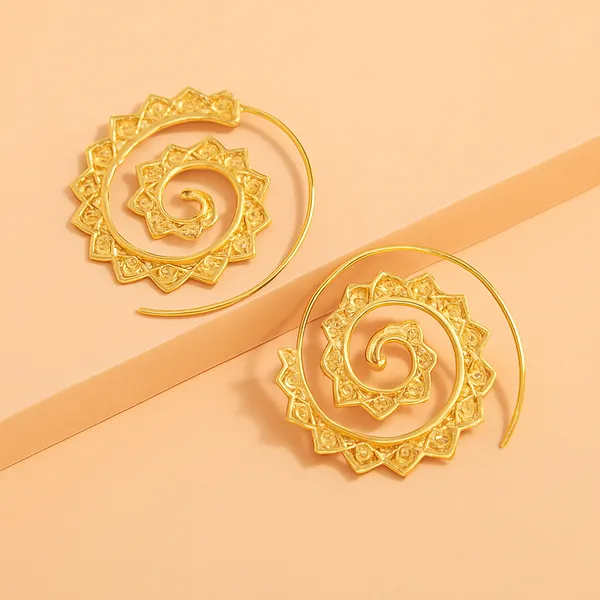 Gold_Mandala_Spiral_Earrings_|_Boho_Ethnic_Statement_Jewellery_For_Women