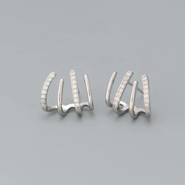 Silver_Triple_Loop_Earrings_|_Crystal-Studded_Modern_Hoop_Studs_For_Women