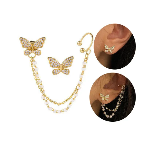 Creatitude_Gold_Butterfly_Pearl_Chain_Ear_Cuff_&_Stud_Earrings_Combo_–_Elegant_Korean_Style