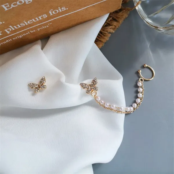 Creatitude_Gold_Butterfly_Pearl_Chain_Ear_Cuff_&_Stud_Earrings_Combo_–_Elegant_Korean_Style