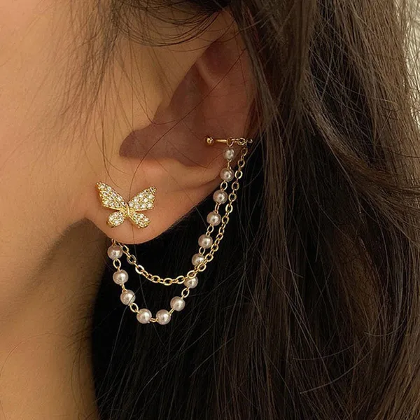 Creatitude_Gold_Butterfly_Pearl_Chain_Ear_Cuff_&_Stud_Earrings_Combo_–_Elegant_Korean_Style