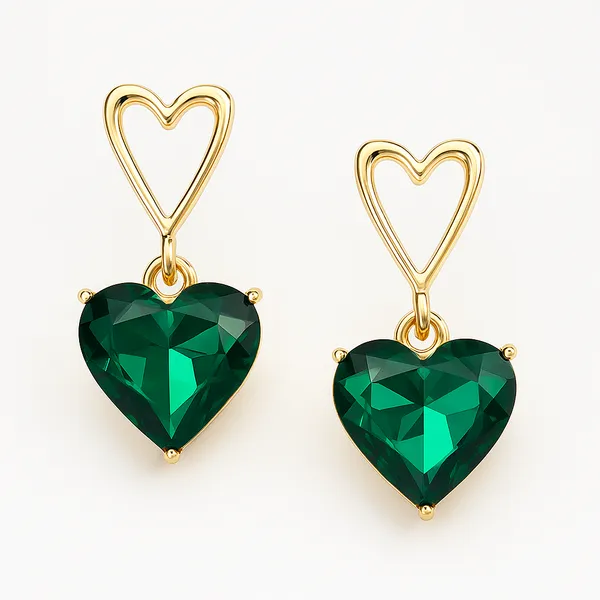 Creatitude_Heart_Drop_Earrings_Combo_for_Women_–_Gold_Finish_Open_Heart_Top_with_Crystal_Heart_Pendant_(Green,_Lavender_&_Clear_–_Set_of_3_Pairs)