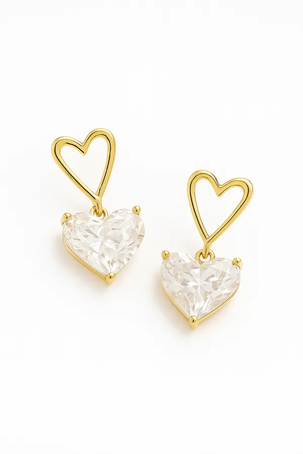 Creatitude_Heart_Drop_Earrings_Combo_for_Women_–_Gold_Finish_Open_Heart_Top_with_Crystal_Heart_Pendant_(Green,_Lavender_&_Clear_–_Set_of_3_Pairs)