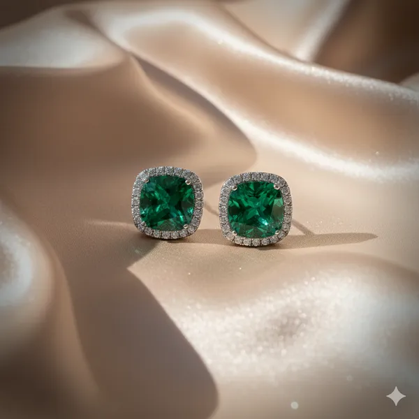 Creatitude_Royal_Cushion_Cut_Stud_Earrings_Combo_for_Women_–_Gold_Finish_Halo_Crystal_Studs_(Blue,_Red_&_Green_–_Set_of_3_Pairs)