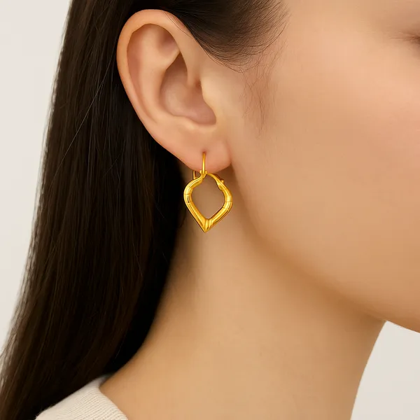 Gold_Textured_V-Hoop_Earrings_|_Modern_Geometric_Statement_Jewellery_For_Women