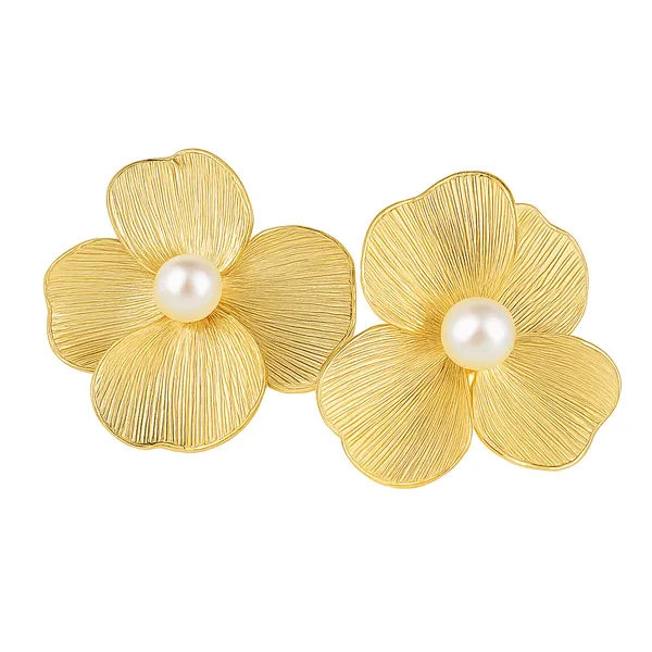Gold_Floral_Pearl_Stud_Earrings_|_Elegant_Statement_Jewellery_For_Women
