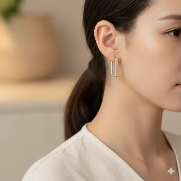 Silver_Rectangular_Hoop_Earrings_|_Modern_Geometric_Minimalist_Jewellery_For_Women