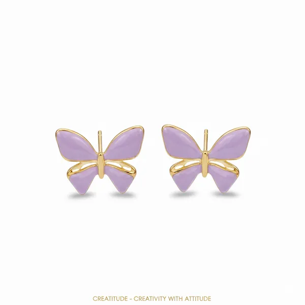 Lilac_Butterfly_Stud_Earrings_|_Enamel_Gold-Plated_Earrings_For_Women