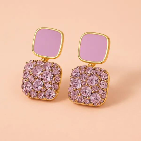 Purple_Contemporary_Drop_Earrings_Enamel_&_Pave_Crystal_For_Women