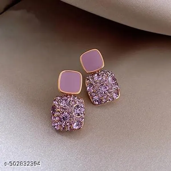 Purple_Contemporary_Drop_Earrings_Enamel_&_Pave_Crystal_For_Women