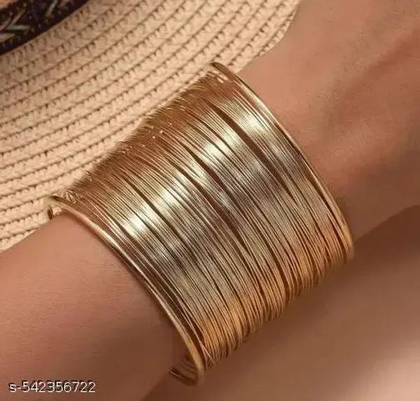 Gold_Textured_Wide_Cuff_Bracelet_|_Elegant_Statement_Bangle_With_Modern_Minimal_Design_For_Women