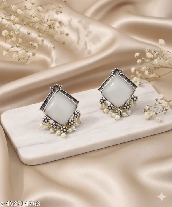 Silver_Square_Oxidized_Pearl_Earrings_|_Elegant_Handcrafted_Design_For_Women