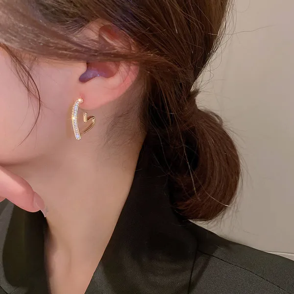 Gold_Curve_Spark_Earrings_|_Sculpted_Crystal-Embellished_Hoops_For_Women