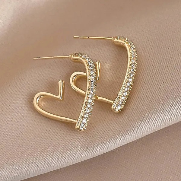 Gold_Curve_Spark_Earrings_|_Sculpted_Crystal-Embellished_Hoops_For_Women
