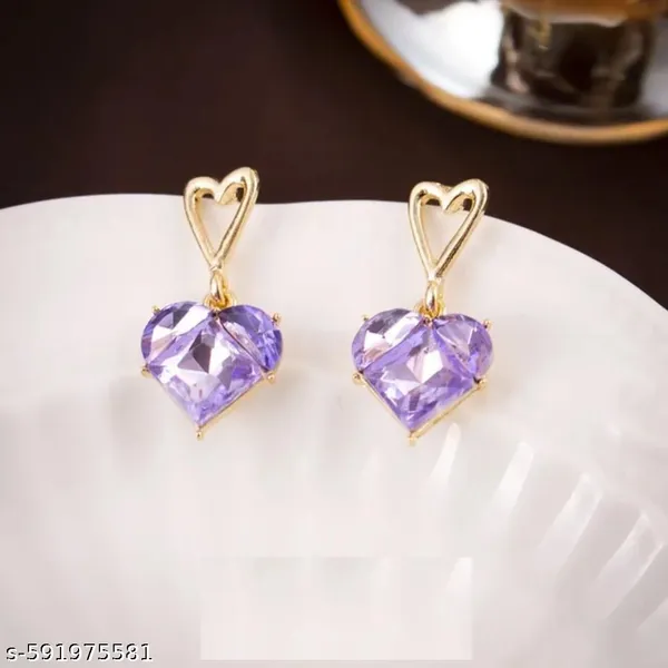 Lavender_Heart_Crystal_Drop_Earrings_|_Gold-Plated_Alloy_Jewellery_|_Elegant,_Feminine_&_Trendy_Earrings_For_Party,_Festive_&_Gifting_Occasions_For_Women