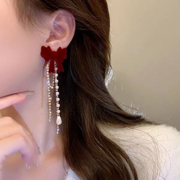 Red_Velvet_Bow_Pearl_Drop_Earrings_|_Luxury_Statement_Earrings_For_Women