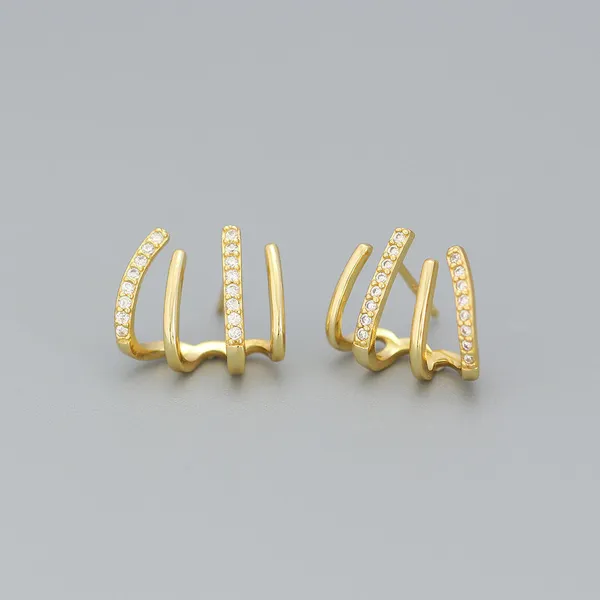 Gold_Triple_Loop_Earrings_|_Crystal-Studded_Modern_Hoop_Studs_For_Women