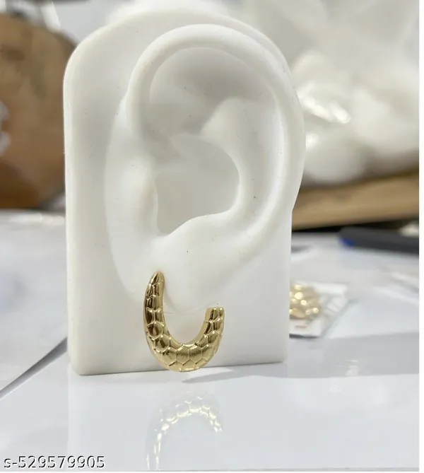Gold_Honeycomb_Crescent_Earrings_|_Textured_Hoop_Statement_Jewellery_For_Women