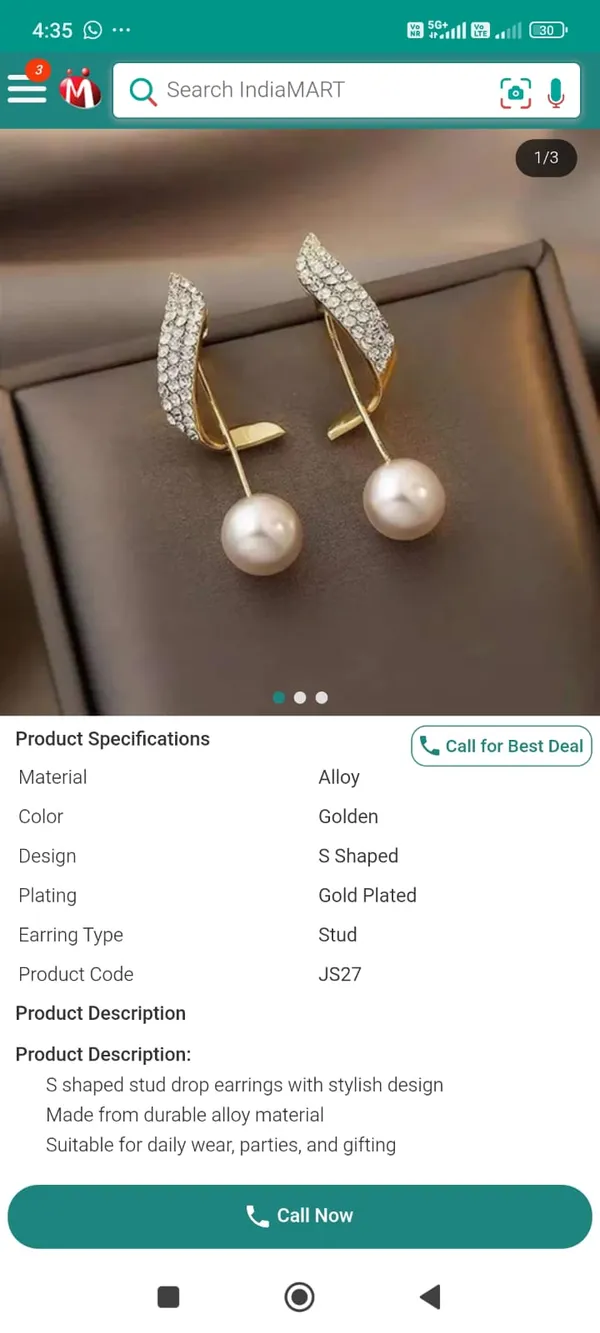 Gold_Crystal_Pearl_Drop_Earrings_|_Elegant_Statement_Design_For_Women