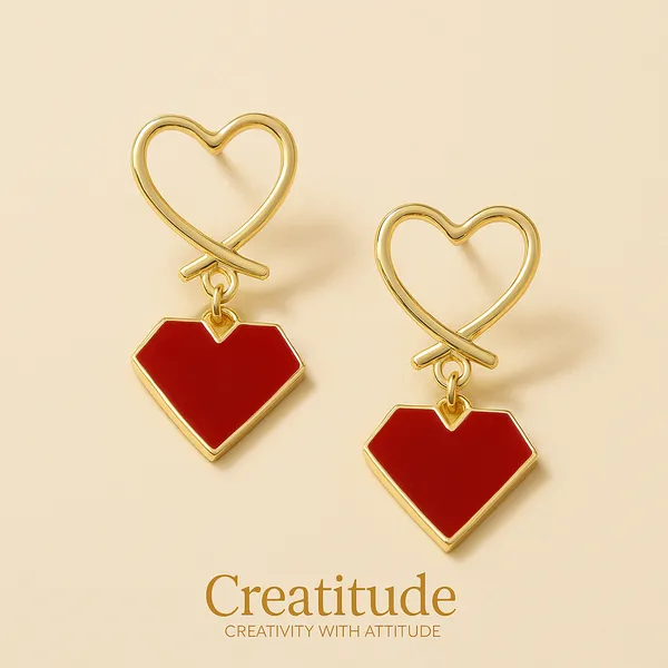 Red_Enamel_Heart_Drop_Earrings_|_Playful_Gold-Tone_Statement_Jewellery_For_Women