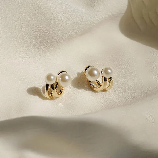 Gold_Modern_Double_Pearl_Ear_Cuffs_/_Jacket_Earrings_For_Women