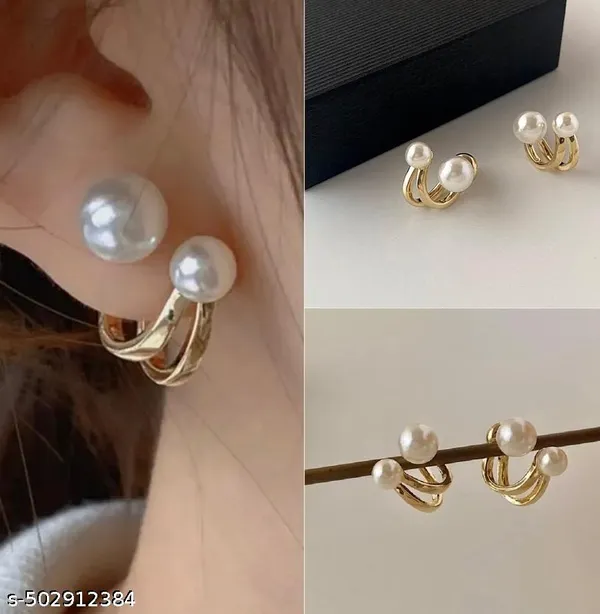 Gold_Modern_Double_Pearl_Ear_Cuffs_/_Jacket_Earrings_For_Women