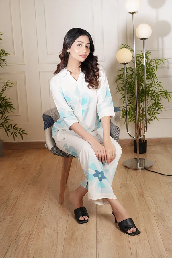 White_Soft_Sky_Floral_Co-Ord_Set_Breezy_Daywear_For_Effortless_Style_For_Women
