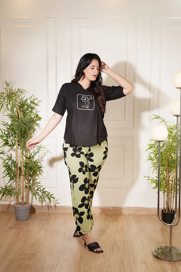 Black_Top_&_Olive_Floral_Pant_Rayon_Co-Ord_Set_For_Women