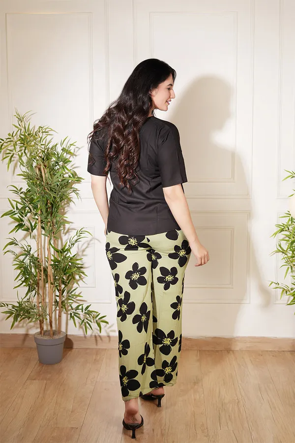 Black_Top_&_Olive_Floral_Pant_Rayon_Co-Ord_Set_For_Women